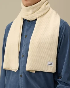 Other Accessories<C.P. Company Re-Wool Knit Scarf Gauze White