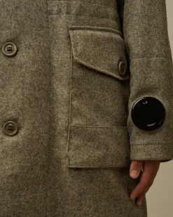 Jacket & Coats<C.P. Company Shetland Twill Hooded Car Coat Forest Melange – Grey