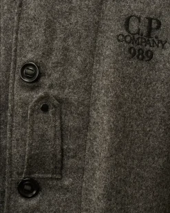 Jacket & Coats<C.P. Company Shetland Twill Hooded Car Coat Anthracite Melange – Grey