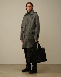 Jacket & Coats<C.P. Company Shetland Twill Hooded Car Coat Anthracite Melange – Grey