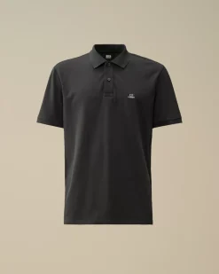 T-shirts & Polo<C.P. Company Stretch Piquet Logo Polo Black Sand