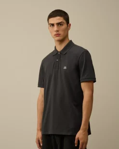 T-shirts & Polo<C.P. Company Stretch Piquet Logo Polo Black Sand
