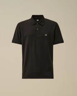 T-shirts & Polo<C.P. Company Stretch Piquet Logo Polo Black