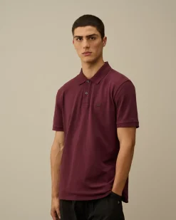 T-shirts & Polo<C.P. Company Stretch Piquet Logo Polo Potent Purple