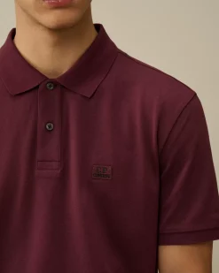 T-shirts & Polo<C.P. Company Stretch Piquet Logo Polo Potent Purple