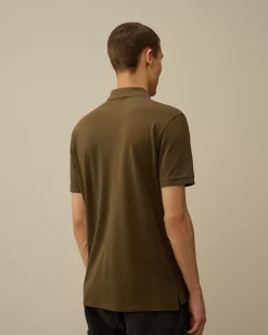 T-shirts & Polo<C.P. Company Stretch Piquet Logo Polo Ivy Green
