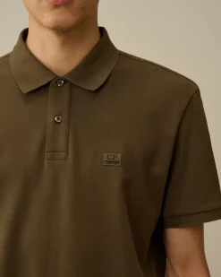 T-shirts & Polo<C.P. Company Stretch Piquet Logo Polo Ivy Green