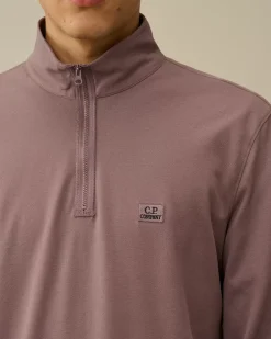 T-shirts & Polo<C.P. Company Stretch Piquet Longsleeve Zipped Polo Purple Dove