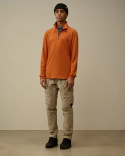 T-shirts & Polo<C.P. Company Stretch Piquet Longsleeve Zipped Polo Bombay Brown
