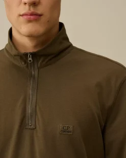 T-shirts & Polo<C.P. Company Stretch Piquet Longsleeve Zipped Polo Ivy Green