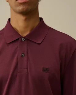 T-shirts & Polo<C.P. Company Stretch Piquet Longsleeve Logo Polo Potent Purple