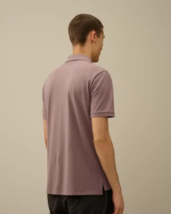 T-shirts & Polo<C.P. Company Stretch Piquet Striped Collar Polo Purple Dove