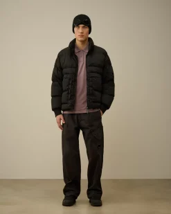 T-shirts & Polo<C.P. Company Stretch Piquet Striped Collar Polo Purple Dove