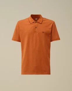 T-shirts & Polo<C.P. Company Stretch Piquet Striped Collar Polo Bombay Brown