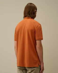 T-shirts & Polo<C.P. Company Stretch Piquet Striped Collar Polo Bombay Brown
