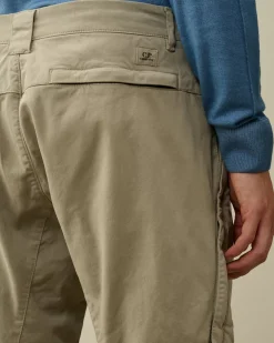 Trousers<C.P. Company Stretch Sateen Ergonomic Pants Vintage Khaki – Beige