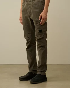 Trousers<C.P. Company Stretch Sateen Ergonomic Lens Single Cargo Pants Grape Leaf – Green