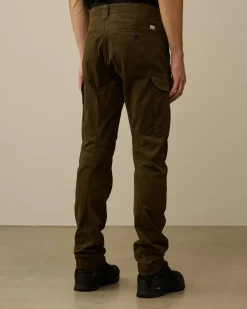 Trousers<C.P. Company Stretch Sateen Ergonomic Lens Double Cargo Pants Ivy Green