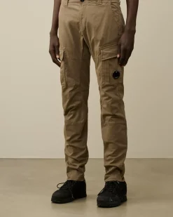 Trousers<C.P. Company Stretch Sateen Ergonomic Lens Double Cargo Pants Walnut – Beige