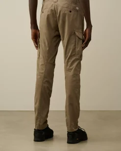 Trousers<C.P. Company Stretch Sateen Ergonomic Lens Double Cargo Pants Walnut – Beige