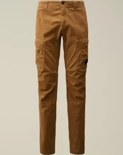 Trousers<C.P. Company Stretch Sateen Ergonomic Lens Cargo Pants Toffee – Beige