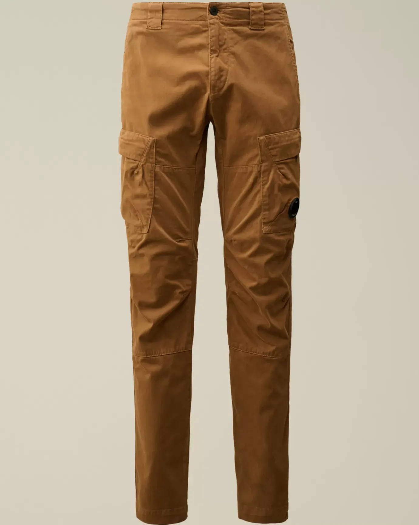Trousers<C.P. Company Stretch Sateen Ergonomic Lens Cargo Pants Toffee – Beige