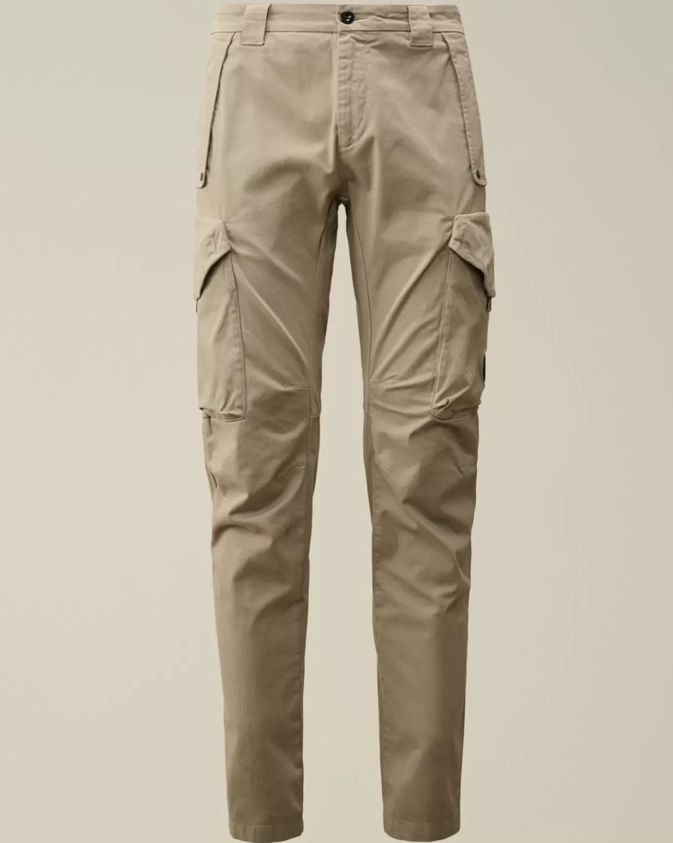 Trousers<C.P. Company Stretch Sateen Ergonomic Lens Cargo Pants Vintage Khaki – Beige