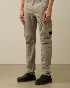 Trousers<C.P. Company Stretch Sateen Ergonomic Lens Cargo Pants Vintage Khaki – Beige
