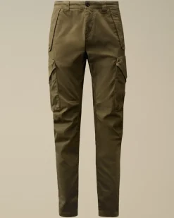Trousers<C.P. Company Stretch Sateen Ergonomic Lens Cargo Pants Ivy Green