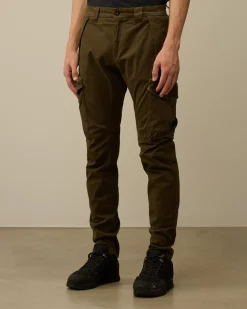 Trousers<C.P. Company Stretch Sateen Ergonomic Lens Cargo Pants Ivy Green