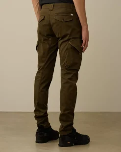 Trousers<C.P. Company Stretch Sateen Ergonomic Lens Cargo Pants Ivy Green