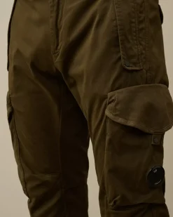 Trousers<C.P. Company Stretch Sateen Ergonomic Lens Cargo Pants Ivy Green