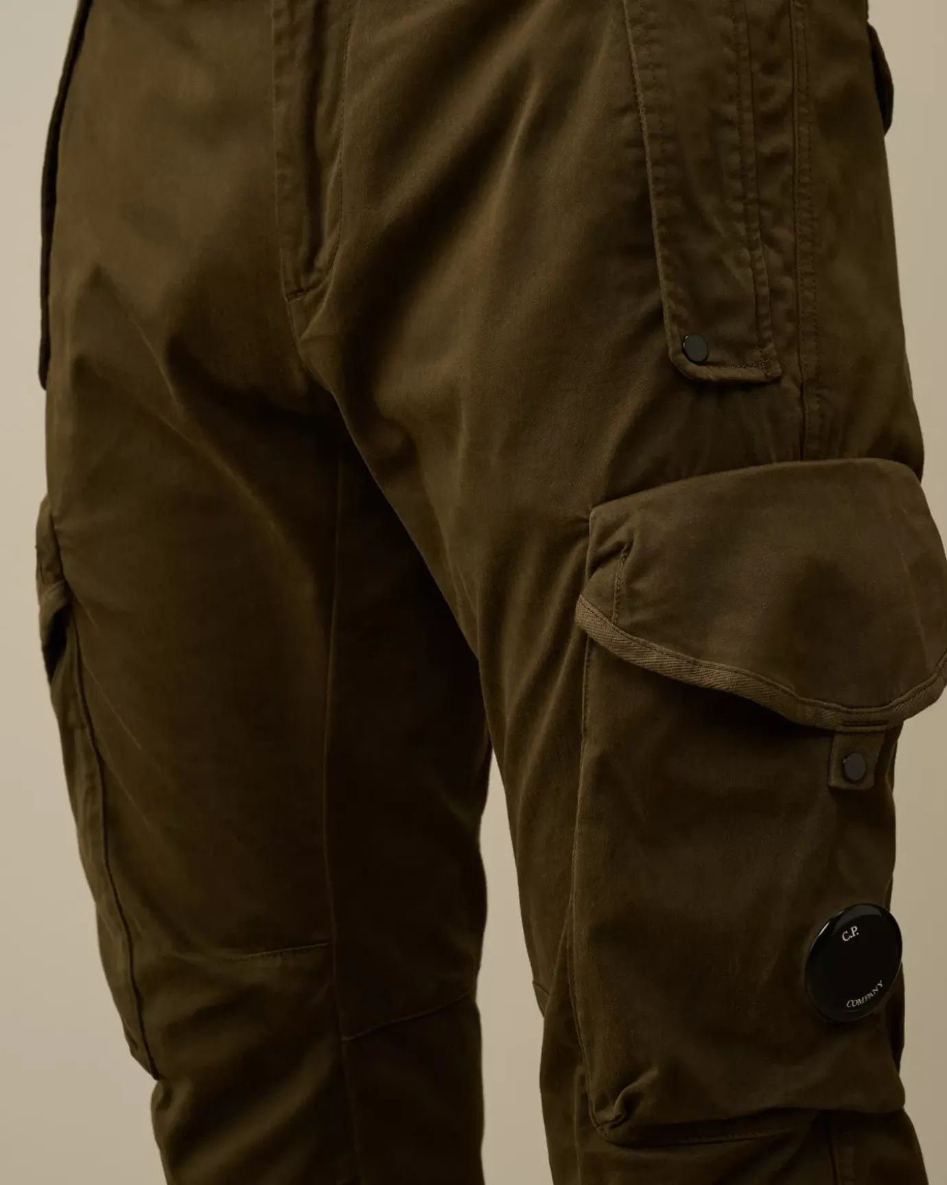 Trousers<C.P. Company Stretch Sateen Ergonomic Lens Cargo Pants Ivy Green