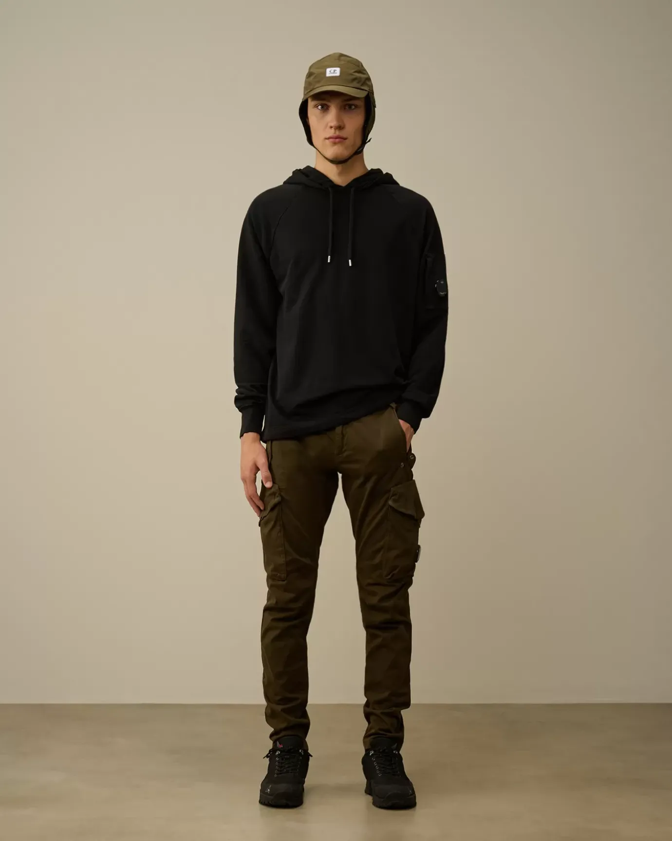 Trousers<C.P. Company Stretch Sateen Ergonomic Lens Cargo Pants Ivy Green