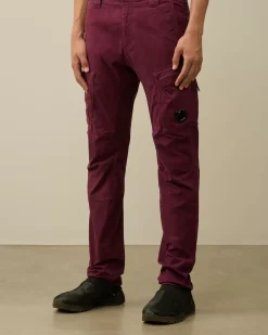 Trousers<C.P. Company Stretch Sateen Ergonomic Lens Cargo Pants Potent Purple
