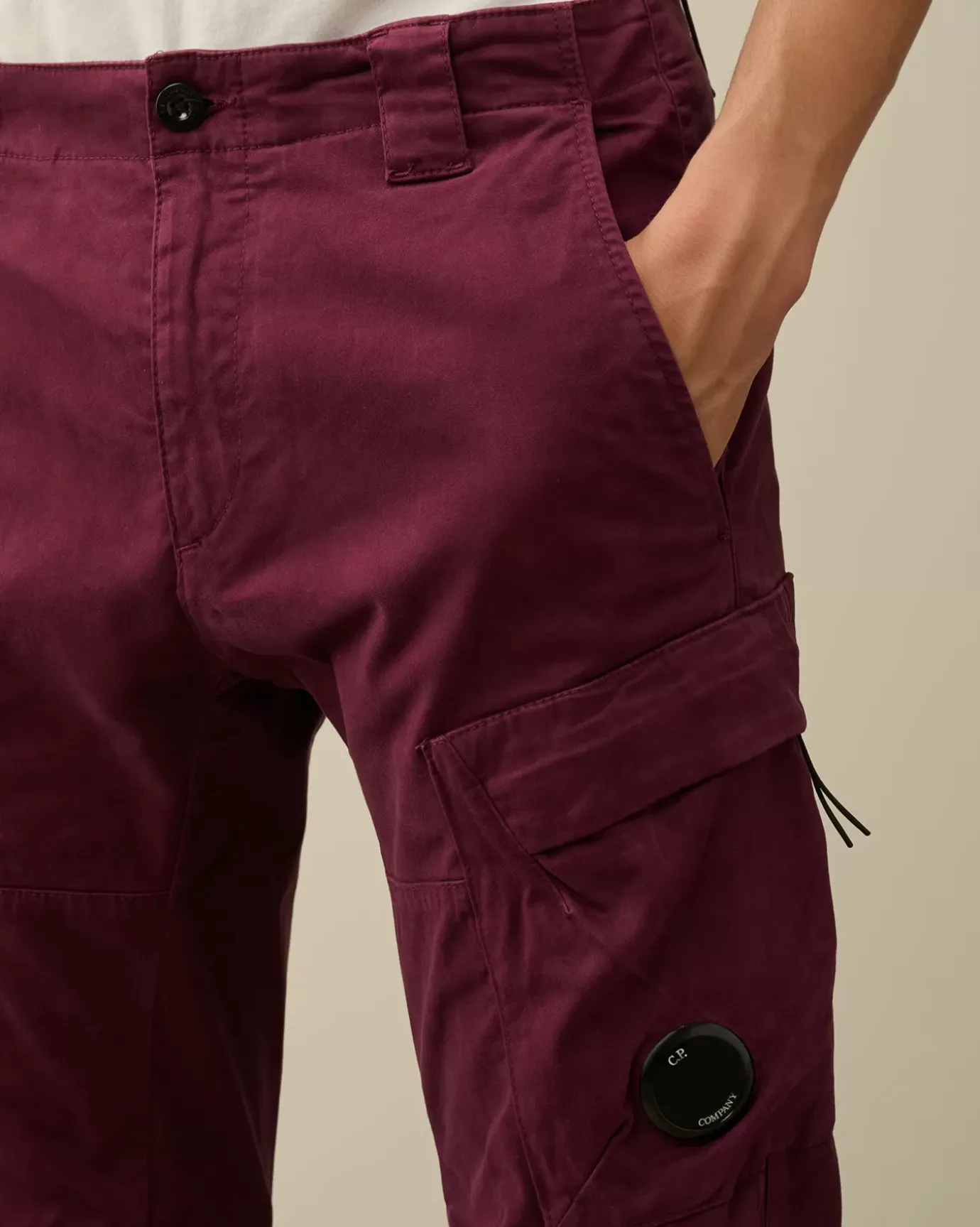 Trousers<C.P. Company Stretch Sateen Ergonomic Lens Cargo Pants Potent Purple