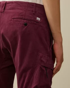 Trousers<C.P. Company Stretch Sateen Ergonomic Lens Cargo Pants Potent Purple