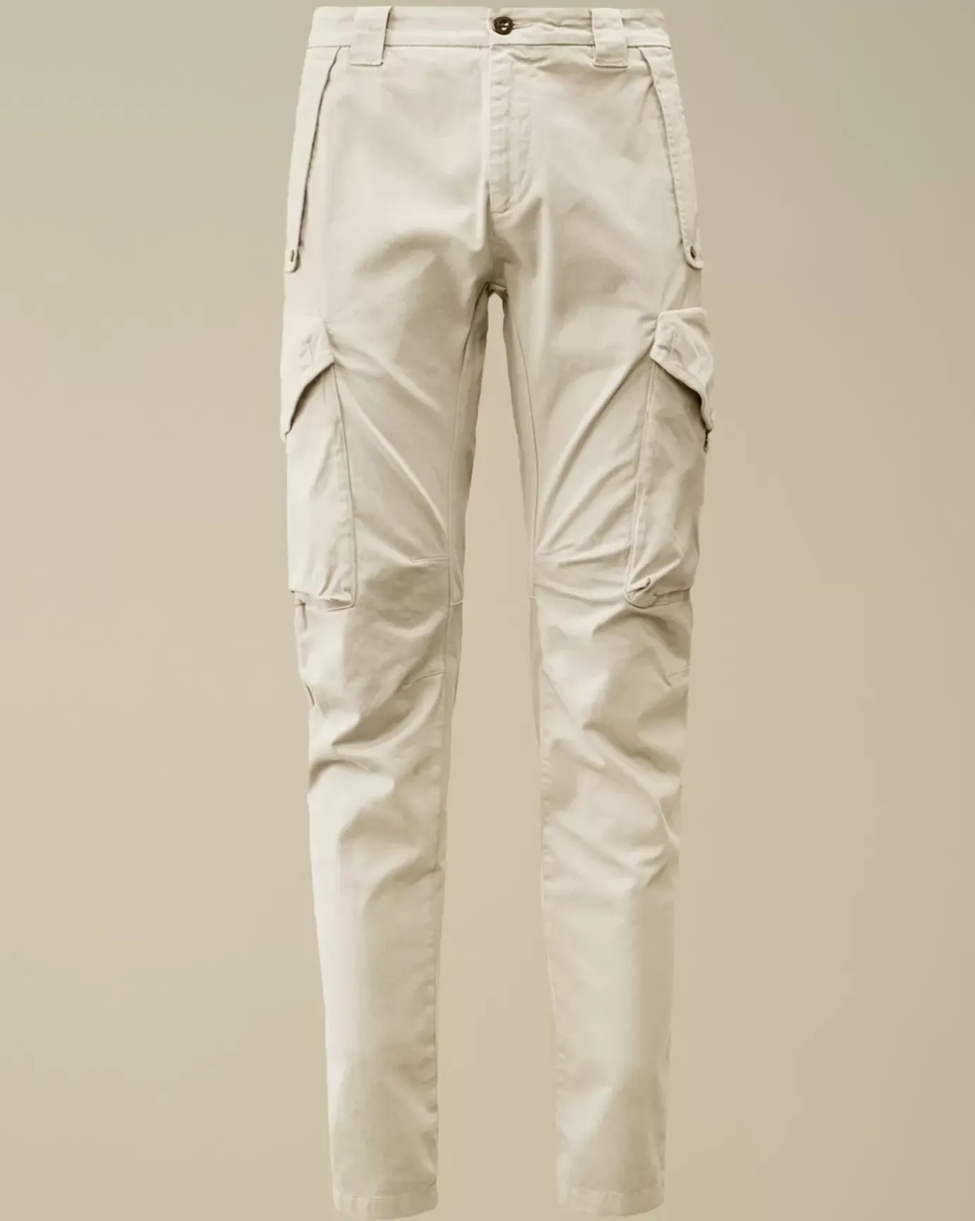 Trousers<C.P. Company Stretch Sateen Ergonomic Lens Cargo Pants Gauze White