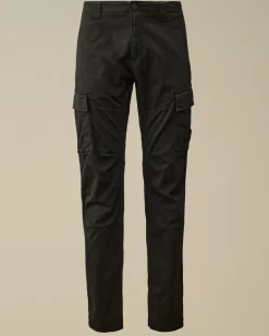 Trousers<C.P. Company Stretch Sateen Ergonomic Lens Double Cargo Pants Black