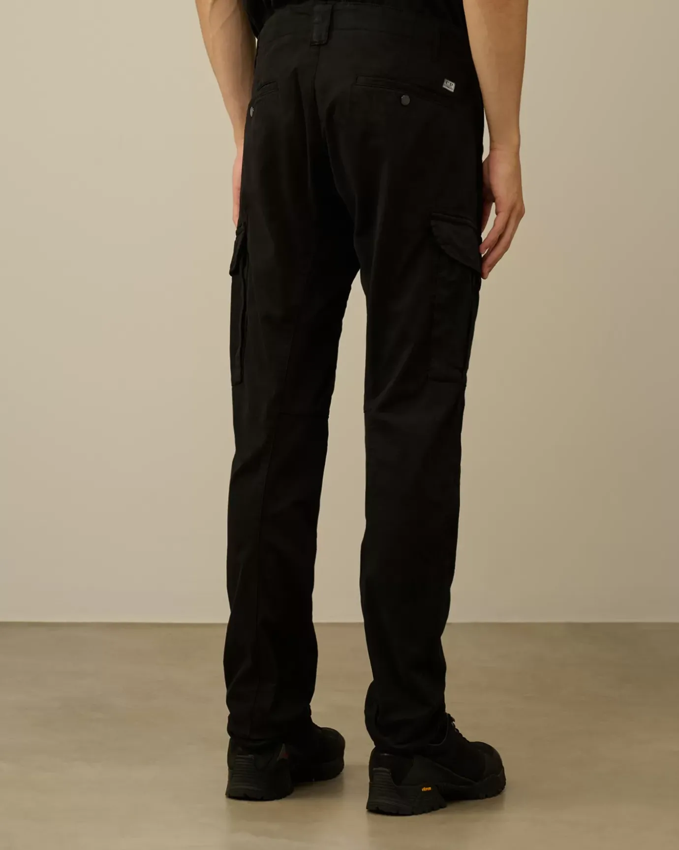 Trousers<C.P. Company Stretch Sateen Ergonomic Lens Double Cargo Pants Black