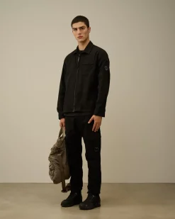 Trousers<C.P. Company Stretch Sateen Ergonomic Lens Double Cargo Pants Black