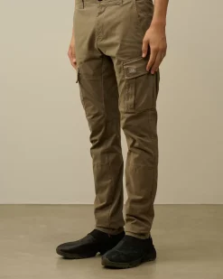Trousers<C.P. Company Stretch Sateen Ergonomic Cargo Pants Walnut – Beige