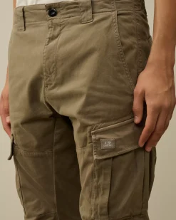 Trousers<C.P. Company Stretch Sateen Ergonomic Cargo Pants Walnut – Beige