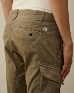 Trousers<C.P. Company Stretch Sateen Ergonomic Cargo Pants Walnut – Beige