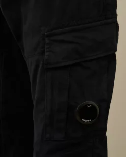 Trousers<C.P. Company Stretch Sateen Ergonomic Lens Double Cargo Pants Total Eclipse – Blue