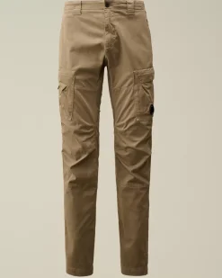 Trousers<C.P. Company Stretch Sateen Ergonomic Lens Cargo Pants Walnut – Beige