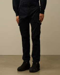 Trousers<C.P. Company Stretch Sateen Ergonomic Lens Cargo Pants Total Eclipse – Blue