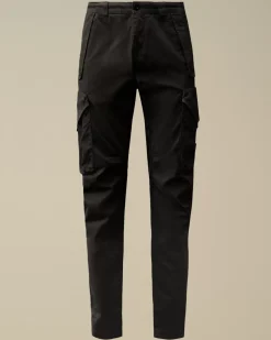 Trousers<C.P. Company Stretch Sateen Ergonomic Lens Cargo Pants Black