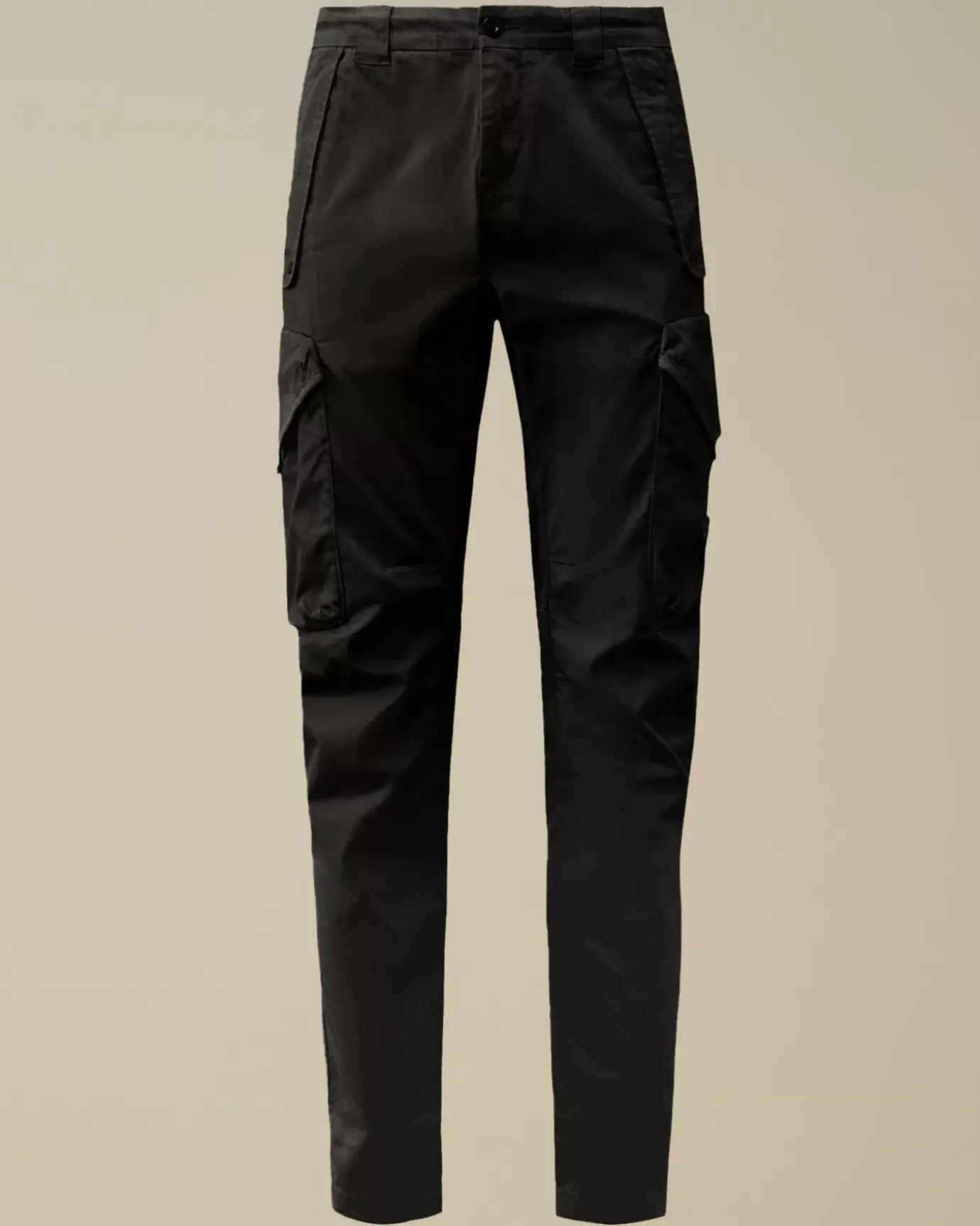 Trousers<C.P. Company Stretch Sateen Ergonomic Lens Cargo Pants Black