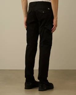 Trousers<C.P. Company Stretch Sateen Ergonomic Lens Cargo Pants Black
